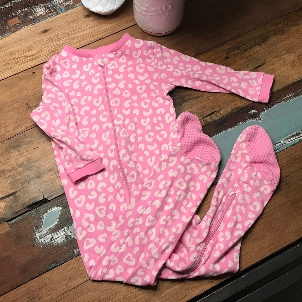 George Pink One piece pajamas Jaguar print Baby Size 18-24m